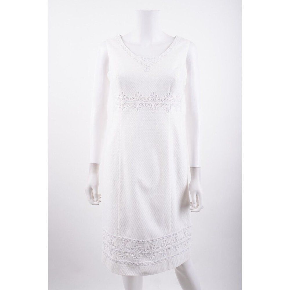 Boden Womens Sheath seville Dress UK 10 US 6 White embroidered NWOT